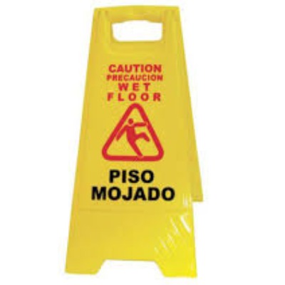 Cartel Amarillo De Advertencia De Piso Mojado