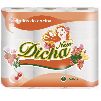 Rollo De Cocina Dicha. 3 Rollos X 40 Paños.