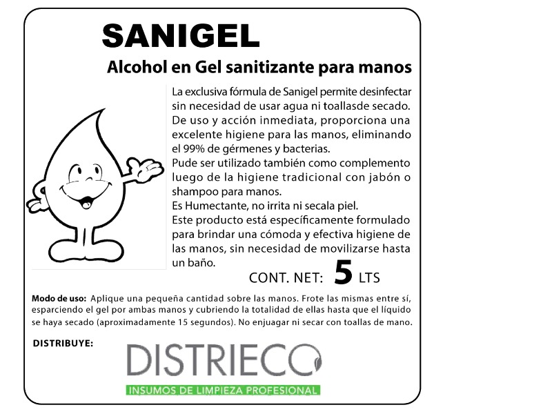 Alcohol En Gel X 5 Lts